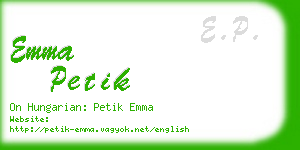 emma petik business card